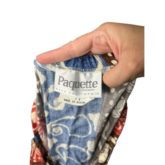 Vintage Paquette Byer California Wrap Maxi Skirt/ Beach Coverup Rayon Size 1X - Picture 6 of 7